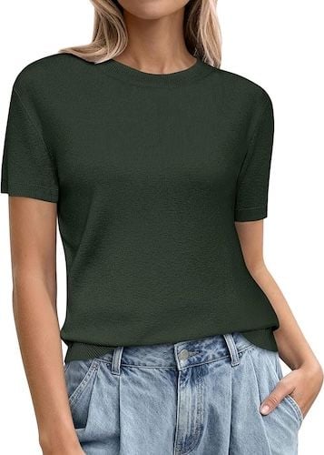 PRETTYGARDEN Women's Short Sleeve Sweaters Spring