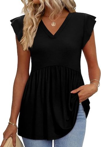 WIHOLL Womens Summer Tops 2026 Babydoll Shirts