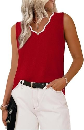 WIHOLL Womens V Neck Lightweight Sweaters
