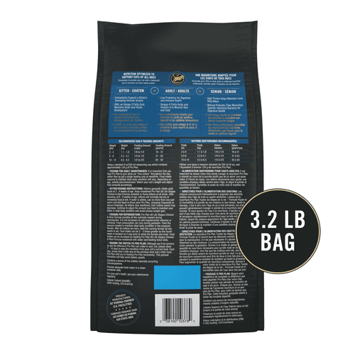 Purina Pro Plan Dry Cat Food, All Life Stages High Protein Chicken & Rice Formula for Kitten, Adult and Senior, 3.2 lb, Bag