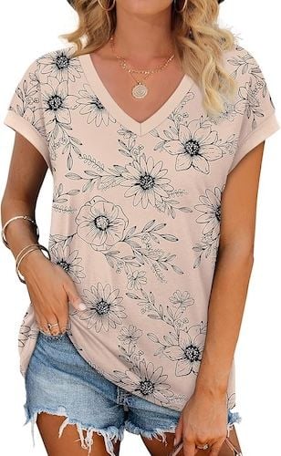 WIHOLL Womens Summer Tops 2026 Cap Short Sleeve