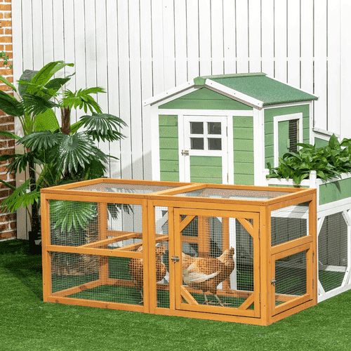 PawHut 1 to 4 Chicken Capacity Wooden Chicken Coop