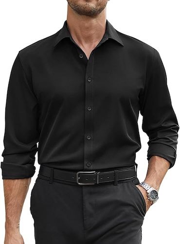COOFANDY Mens Stretch Dress Shirts Regular Fit Formal