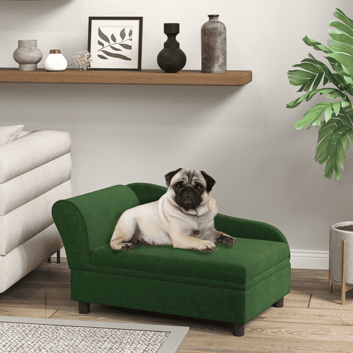 PawHut Green Sofa Dog Bed with Hidden Storage