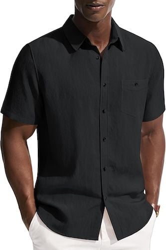 PJ PAUL JONES Mens Linen Shirts Short Sleeve