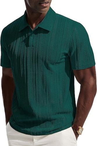 PJ PAUL JONES Mens Polo Shirts Short Sleeve Textured