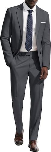 PJ PAUL JONES Mens Suit 2 Piece Classic Fit Suits