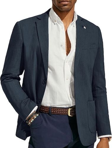PJ PAUL JONES Mens Casual Blazer Lightweight Linen Sport Coat