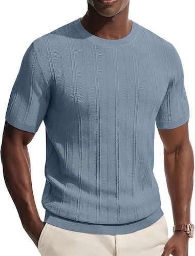 PJ PAUL JONES Mens Short Sleeve Knit Casual Pullover Tee