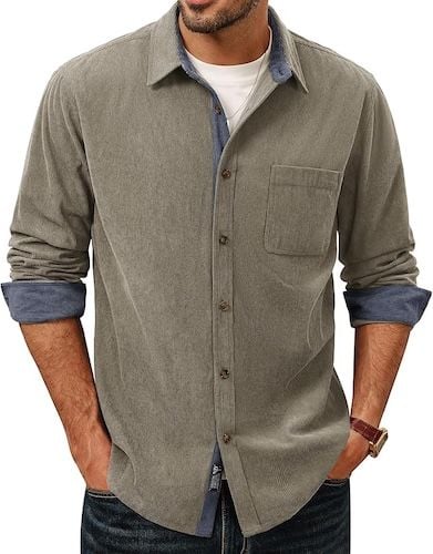PJ PAUL JONES Men's Corduroy Button Down Shirt