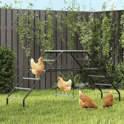 PawHut 59.1 x 15.7 x 28.3-in Chicken Coop Accessories with Adjustable Swing