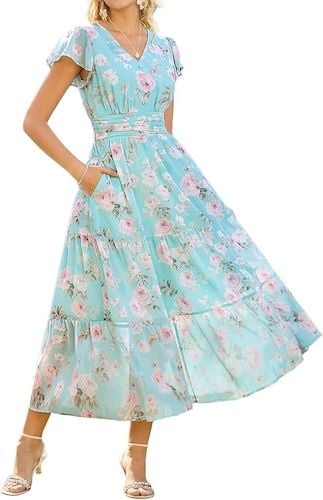 GRACE KARIN Semi Formal Flowy Wedding Guest Dress with Pocket