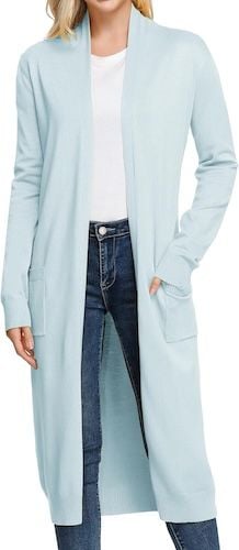 GRACE KARIN Essential Solid Open Front Maxi Long