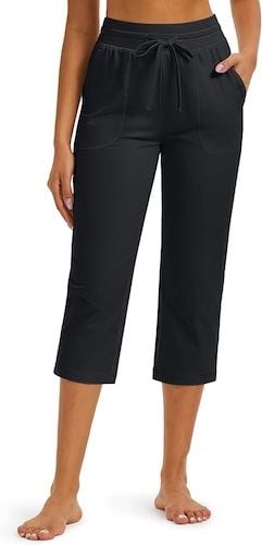 MAGCOMSEN Cotton Capri Pants for Women Yoga