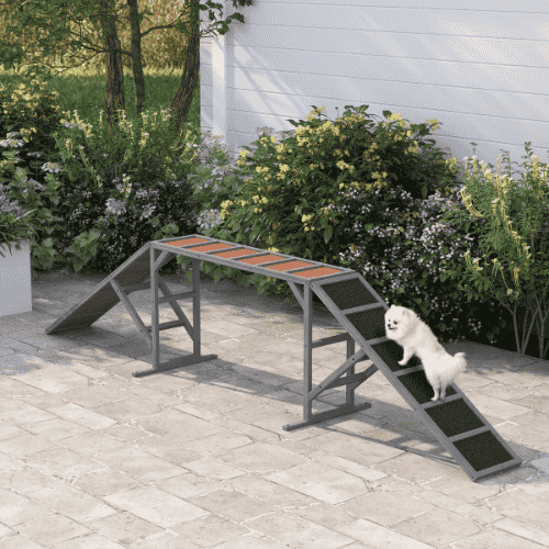 PawHut 128 x 21.7 x 27.2-in Dog Agility Equipment, Playground Ramp with Safety Bar