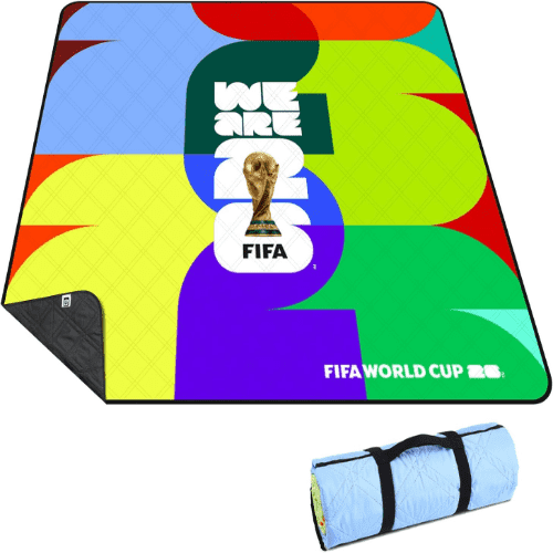 MESUCA 2026 FIFA World Cup 75 x 80 Extra Large Waterproof Outdoor Foldable Trophy Picnic Blanket for Camping and Party