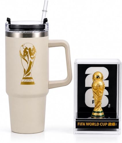 FIFA World Cup 2026 3D Trophy + 30oz Insulated Double Tumbler