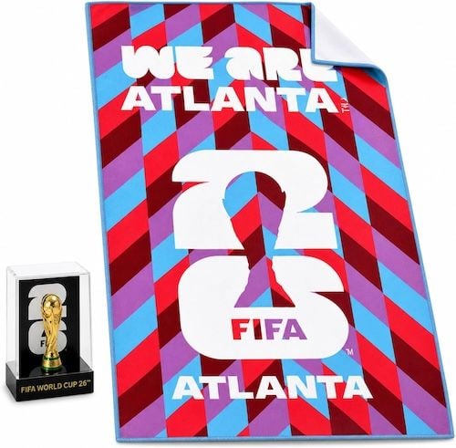 FIFA World Cup 2026 3 Inch 3D Trophy + Atlanta Emblem Towels