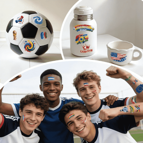 Awinmay 2026 FIFA World Cup Temporary Sports Themed Soccer Tattoo Stickers, 45 Packs