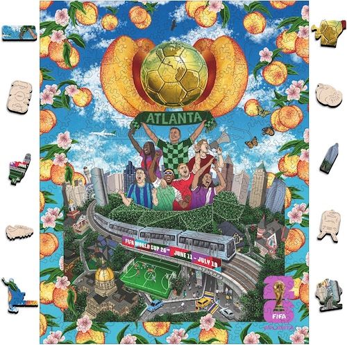 FIFA World Cup 2026 9.3x11.8'' City Puzzle Atlanta Poster Wooden Puzzle