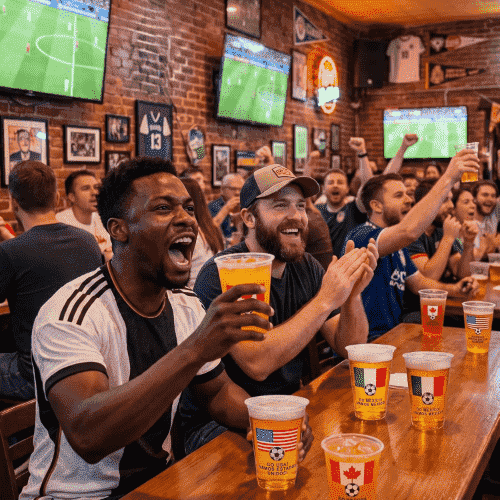 Sowinvent 2026 FIFA World Cup 24-Count Clear Disposable Plastic Party Cups, Celebrating World Soccer Tournament Host USA, 18 oz