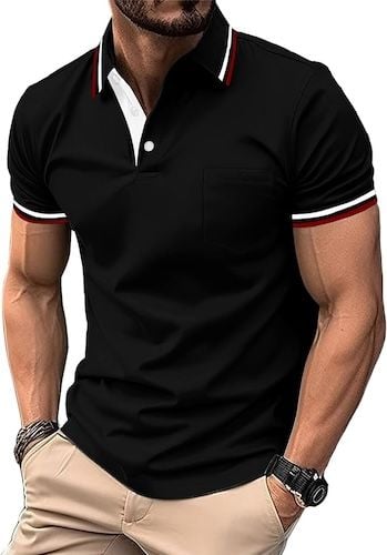 ZITY Mens Polo Shirts Short Sleeve Casual Collared