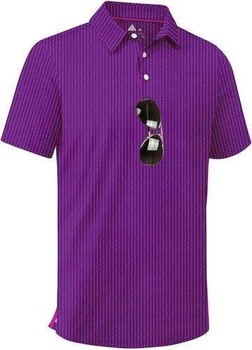 ZITY Men's Golf Shirts Short Sleeve Moisture Wicking Performance Print Patterns