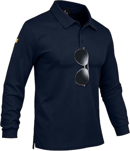 ZITY Men's Polo Shirts Tactical Lightweight Moisture Wicking Long Sleeve