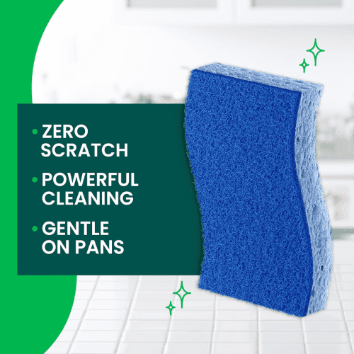 Scotch-Brite Zero Scratch Scrub Sponge, Effective and Gentle Dish Scrubber, Safe on Nonstick Surfaces, 6 Packs