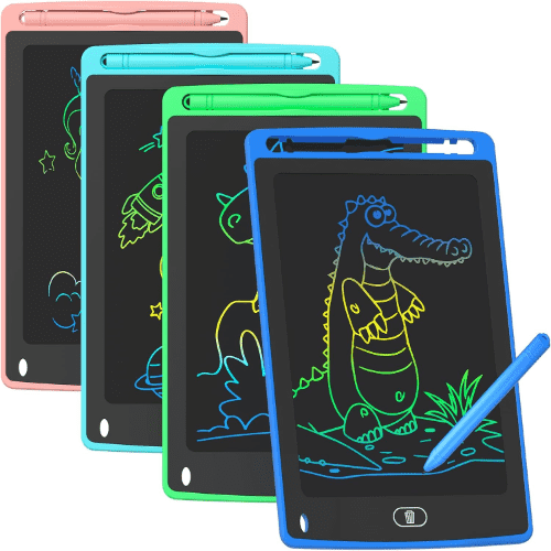 TQU LCD Colorful Doodle Board Drawing Tablet, Educational Learning Toys, Age 3-8, 8.5 Inch, 4 Packs