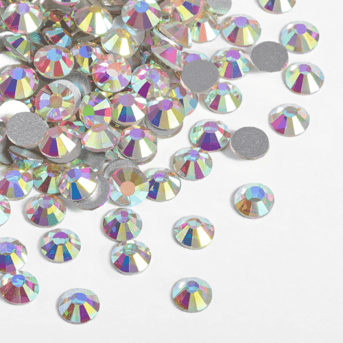 BEADSLAND Flat Back 4.6-4.8mm Crystal Rhinestones for Nail Art Craft, Glue Fix, Crystal AB, SS20, 1440pcs