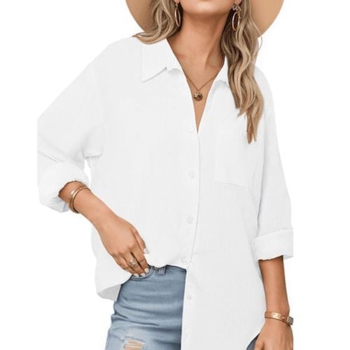 Fantaslook Womens Button Down Shirts Lapel Long Sleeve