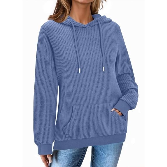 Fantaslook Womens Hoodies Casual Long Sleeve Waffle Pullover