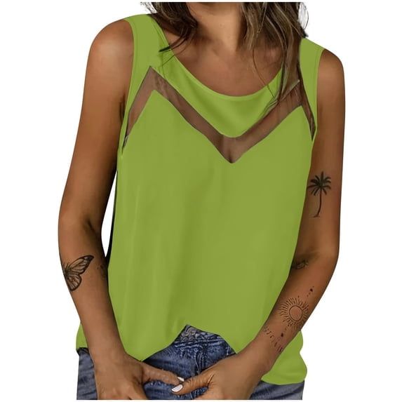 Annhoo Womens Tank Tops Satin Casual V Neck