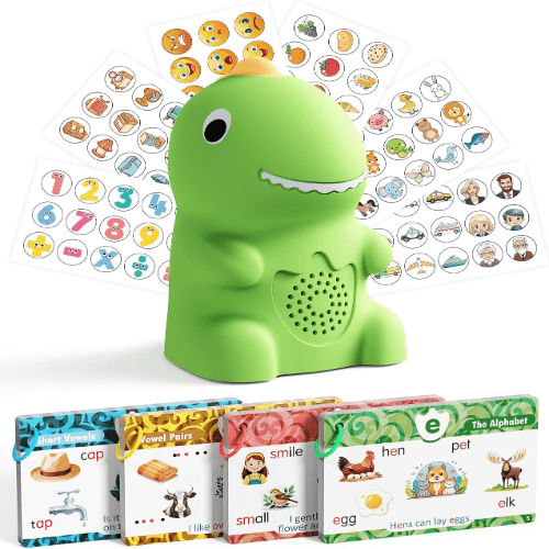 Aullsaty Dinosaur Talking Pen with Phonics Flash Cards, Interactive Learning Toy, Autism Sensory & Speech Therapy Toy