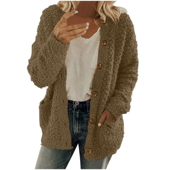 Annhoo Womens Fleece Jacket Fall Winter