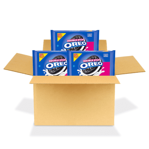 OREO Double Stuf Chocolate Sandwich Cookies, Family Size, Made with Real Cocoa, Certified Kosher, Bulk Cookies, 3 Packs