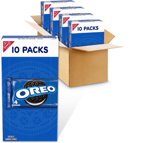 OREO Chocolate Sandwich Cookies, Individually Wrapped, Made with Real Cocoa, Certified Kosher, 4 Cookies Per Pack, 40 Snack Packs