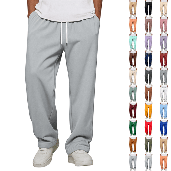 Open Bottom Sweatpants Mens Uncuffed Baggy