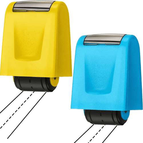 Sherr 2.72 x 2.44 x 1.54 Inch Roller Stamps, Kindergarten Education Must Haves, Handwriting Practice Tool, 2 Packs, Yellow, Blue