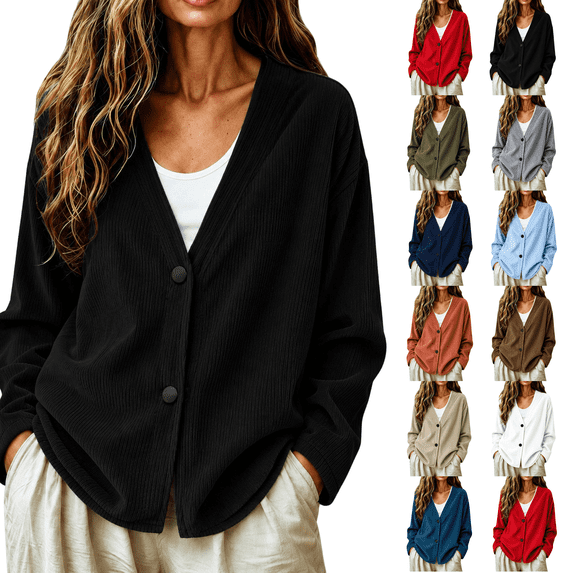 Corduroy Button Down Shirts Womens Long Sleeve