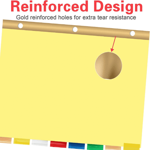 PANDRI Binder Dividers with 8 Insertable Tabs & Gold-Reinforced Holes, Letter Size, Fits 3-Ring Binders, For School, Office, Home and Business, 200 Packs, Yellow
